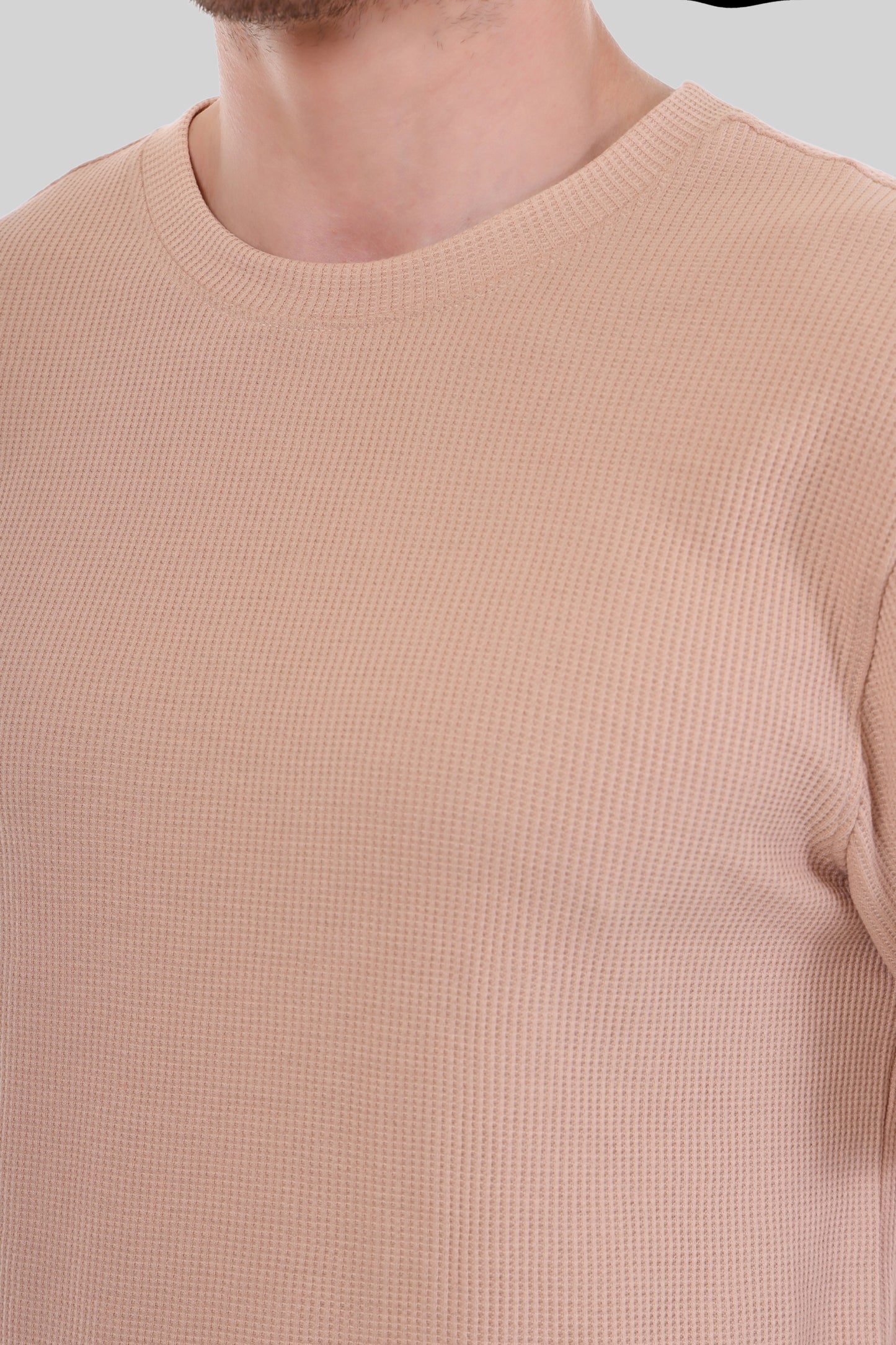Heritage Waffle Knit Tee- Beige