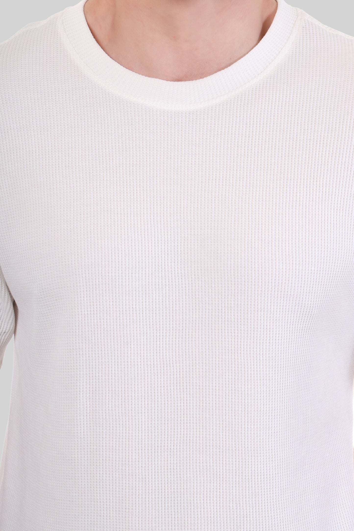 HERITAGE WAFFLE KNIT TEE - OFF WHITE
