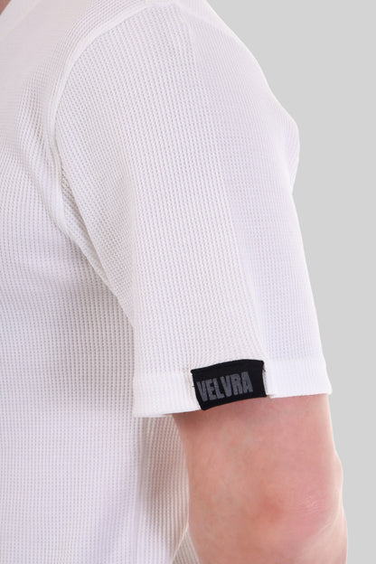 HERITAGE WAFFLE KNIT TEE - OFF WHITE