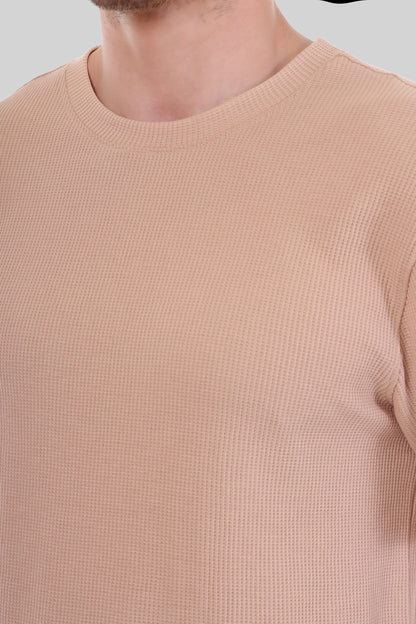 Heritage Waffle Knit Tee- Beige