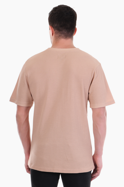 Heritage Waffle Knit Tee- Beige